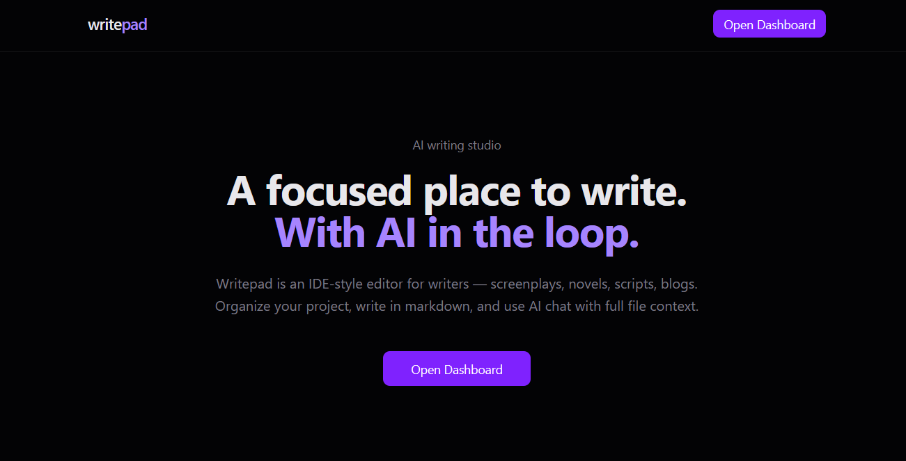 Writepad — AI Creative Writing IDE